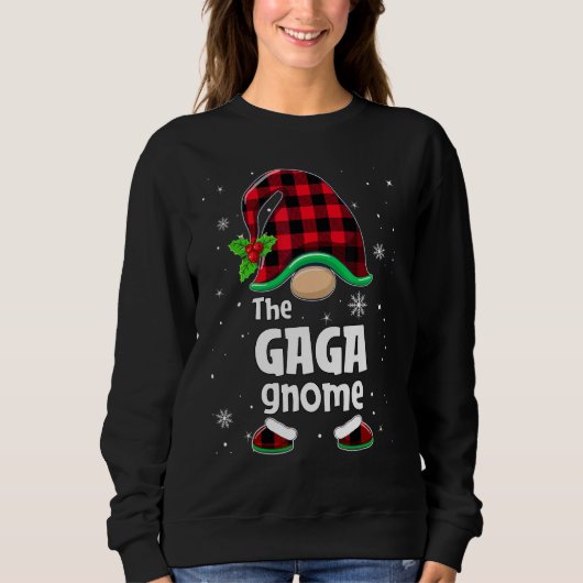 The Gaga Gnome Buffalo Plaid Christmas Matching Fa Trui (Voorkant)