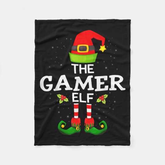 The Gamer Elf Christmas Family Matching Pajama Fleece Deken (Voorkant)