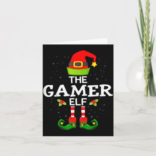 The Gamer Elf Christmas Family Matching Pajama Kaart (Voorkant)