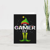 The Gamer Elf Christmas Group Family Pajama Kaart (Voorkant)