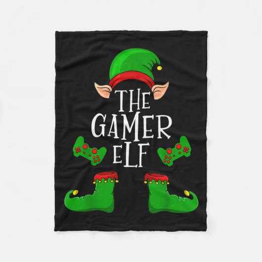 The Gamer Elf Christmas Matching Fleece Deken (Voorkant)