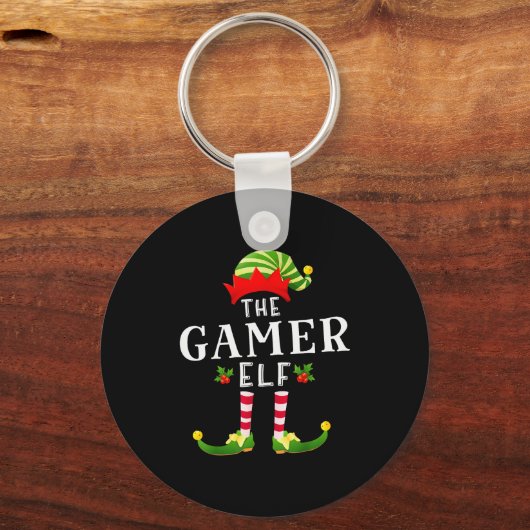 The Gamer Elf Christmas Matching Pajama Sleutelhanger (Voorkant)