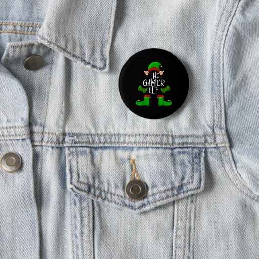 The Gamer Elf Christmas Matching  Ronde Button 5,7 Cm (In situ)