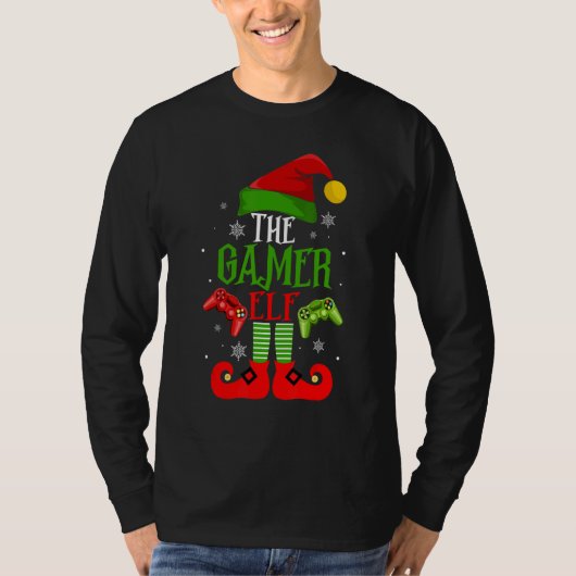 The Gamer Elf Family Matching Christmas Pajama Hap T-shirt (Voorkant)