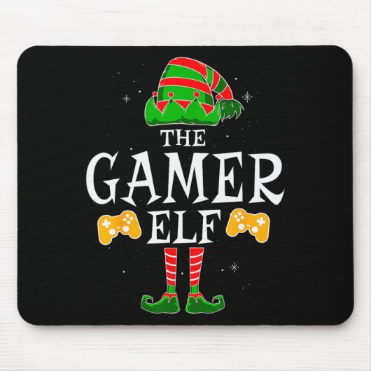The Gamer Elf Group Matching Family Christmas Holi Muismat (Voorkant)