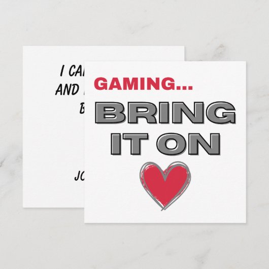 The Gamer Flat Note Card (Voorkant / Achterkant)