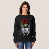 The Gamer Gnome Buffalo Plaid Christmas Matching F Trui (Voorkant volledig)