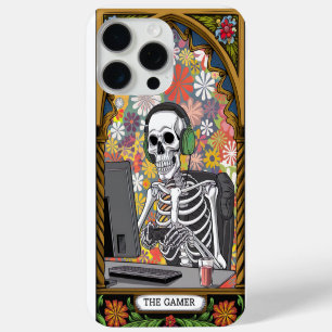 The Gamer Skeleton – Retro Floral Vibes Gaming Art iPhone 15 Pro Max Hoesje