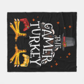 The Gamer Turkey Happy Thanksgiving Video Game Fun Fleece Deken (Voorkant (Horizontaal))