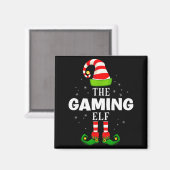 The Gaming Elf Christmas Pjs Matching Pajama  Magneet (Voorkant / Achterkant)