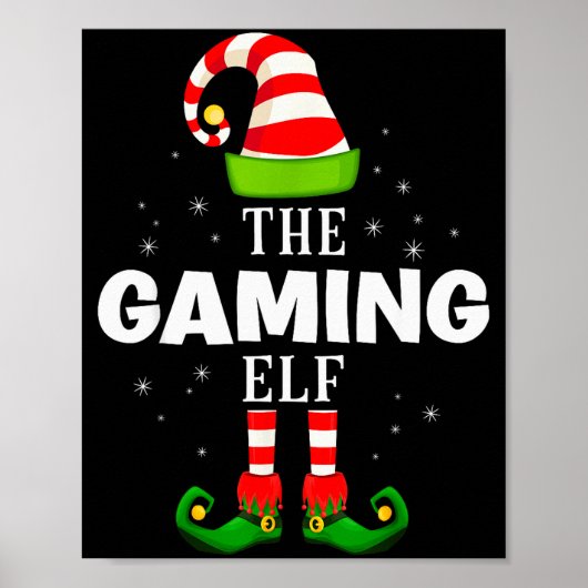 The Gaming Elf Christmas Pjs Matching Pajama  Poster (Voorkant)