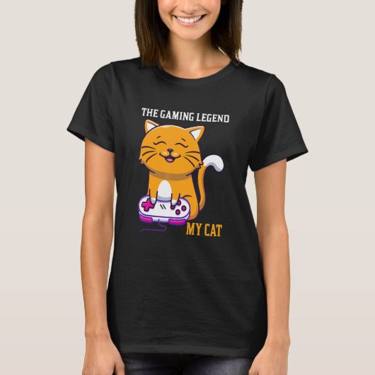 The Gaming Legend My Cat Gamer Kitten Cute Meme T-shirt (Voorkant)
