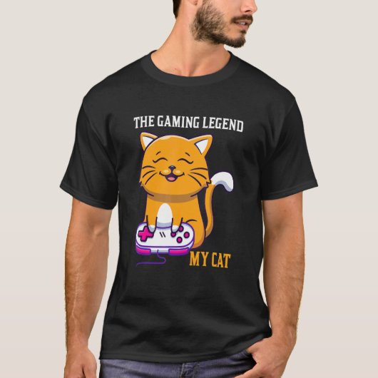 The Gaming Legend My Cat Gamer Kitten Cute Meme T-shirt (Voorkant)