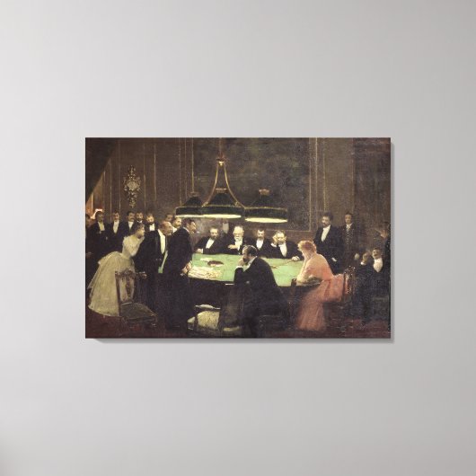 The Gaming Room at the Casino, 1889 Canvas Afdruk (Voorkant)