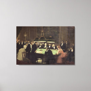 The Gaming Room at the Casino, 1889 Canvas Afdruk