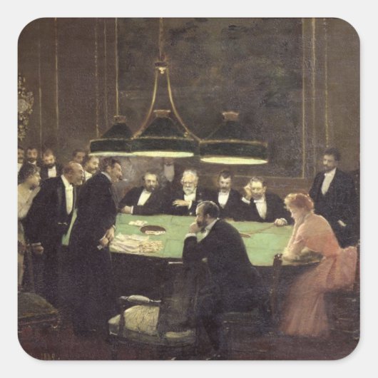 The Gaming Room at the Casino, 1889 Vierkante Sticker (Voorkant)