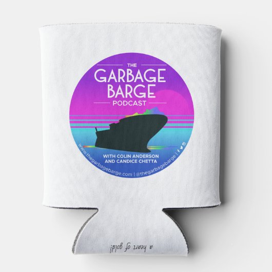 The Garbage Barge Podcast Logo Beer/Can Coozy! Blikjeskoeler (Achterkant)