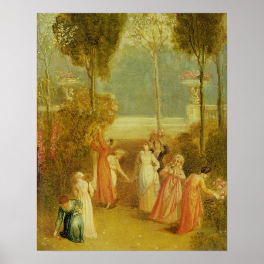 The Garden, c.1820 (olie op het paneel) Poster (Voorkant)