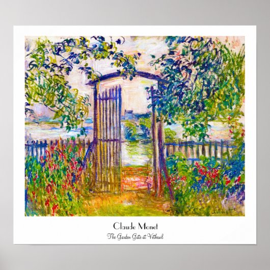 The Garden Gate at at the Vetheuil Claude Monet Poster (Voorkant)