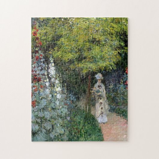 The Garden, Hollyhocks Monet Fine Art Legpuzzel (Verticaal)