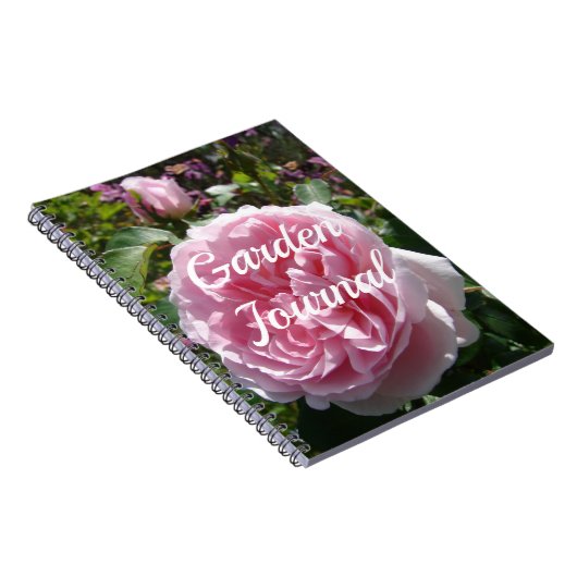 The Garden Journal Pink Rose Floral Flowers Notiti Notitieboek (Rechterzijde)