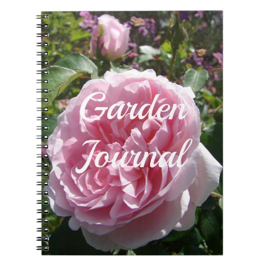 The Garden Journal Pink Rose Floral Flowers Notiti Notitieboek (Voorkant)