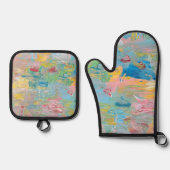 The Garden of Delight clock  Ovenwant & Pannenlap Set (Voorkant)