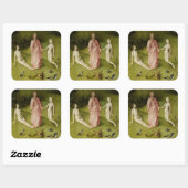 The Garden of Earthly Delights Fifteenth Century Vierkante Sticker (Vel)