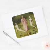 The Garden of Earthly Delights Fifteenth Century Vierkante Sticker (Envelop)