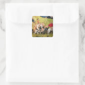 The Garden of Earthly Delights Vierkante Sticker (Tas)