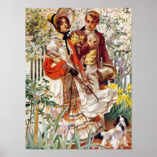 The Garden Walk, 1904, door J. C. Leyendecker Poster (Voorkant)