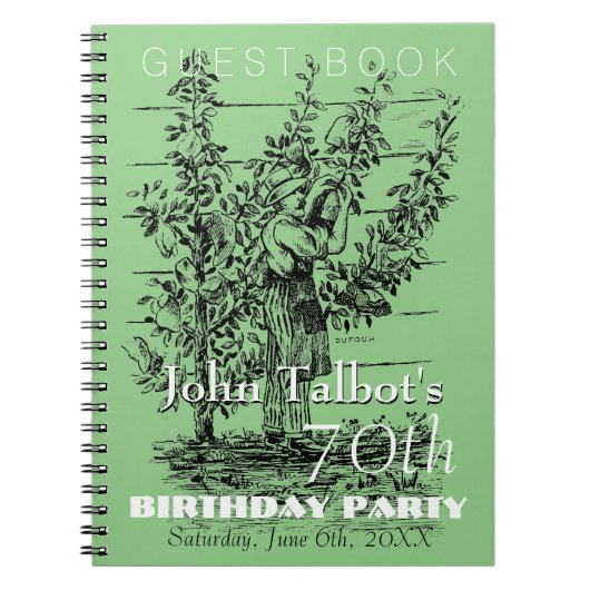 The gardener 70th jarig Party GuestBook Notitieboek (Voorkant)