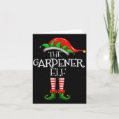 The Gardener Elf Matching Family Group Christmas P Kaart (Voorkant)