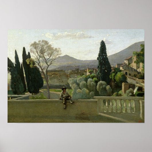 The Gardens of the Villa d'Este, Tivoli, 1843 Poster (Voorkant)