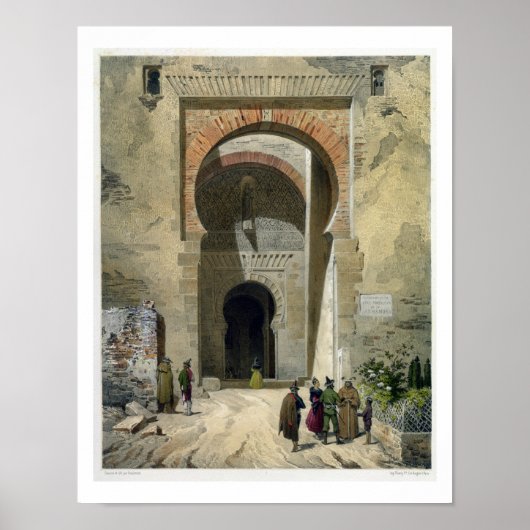 The Gate of Justice, entrance to the Alhambra, Gra Poster (Voorkant)
