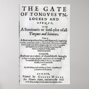 The Gate of Tongues Unlocked", 1631 Poster