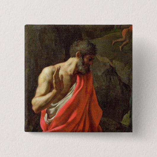 The Gathering of Manna, c.1637-9 Vierkante Button 5,1 Cm (Voorkant)
