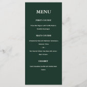 The Gatsby Art Deco Wedding Menu Card (Achterkant)