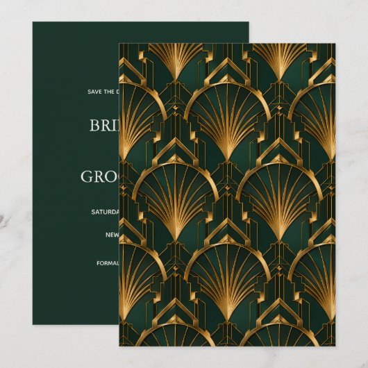 The Gatsby Wedding Save the Date Card (Voorkant / Achterkant)