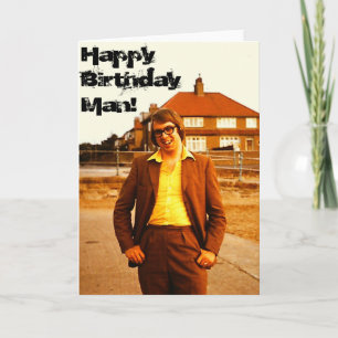 The Geek - Retro 1970's English Man Birthday Card Kaart