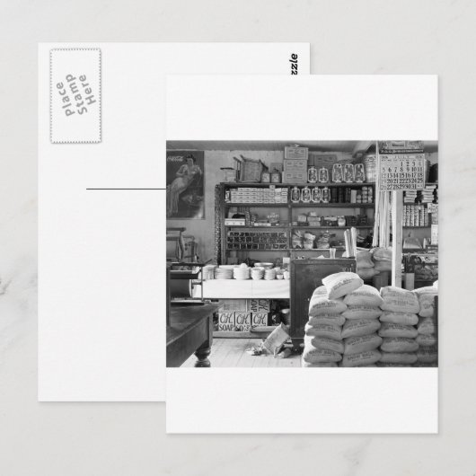 The General Store, Moundville, Alabama: 1936 Briefkaart (Voorkant / Achterkant)