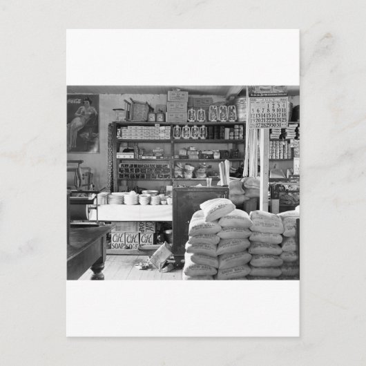 The General Store, Moundville, Alabama: 1936 Briefkaart (Voorkant)