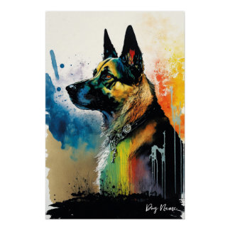 The German Shepherd Dog - Composition 001 Perfect Poster