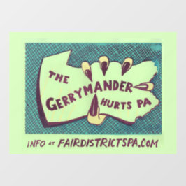 The Gerrymander Hurts PA Cling Art Raamsticker