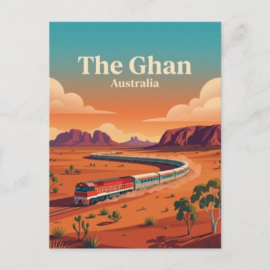 The Ghan, Australische Outback treinreis Briefkaart (Voorkant)