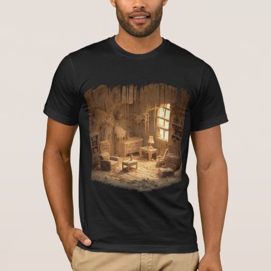 The Ghosted Room — Gotische Draagbare Kunst T-shirt (Voorkant)