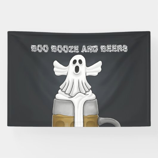 The Ghosts Boo Booze en biertjes Spandoek (Horizontaal)