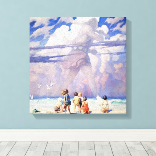 "The Giant" Fairy Art van NC Wyeth Canvas Afdruk (Insitu (Houten vloer))