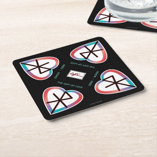 The Gift of Love Bindrune Kartonnen Onderzetters (Schuin)