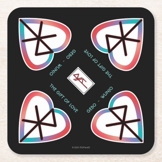 The Gift of Love Bindrune Kartonnen Onderzetters (Voorkant)